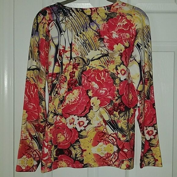 Peck & Peck floral sweater super soft SZ M NWOT - Picture 4 of 4